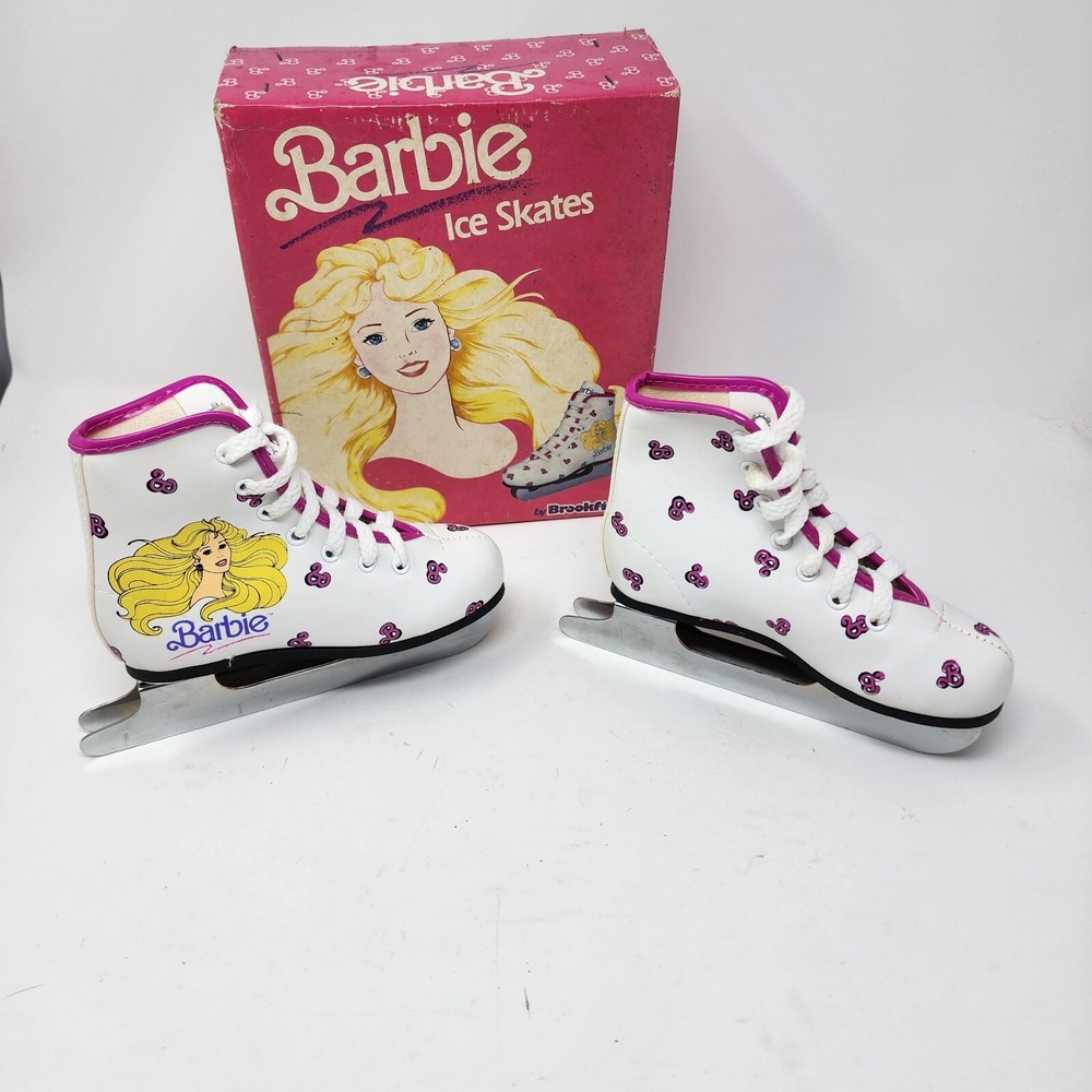 Vtg 1988 Girl's Barbie Brookfield Hyde Mattel Ice Skates Shoes Size 10 J - Picture 14 of 14